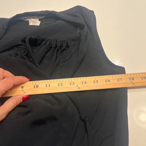 Diane Von Furstenberg Black Sleeveless Drawstring Tie Drape Wrap Dress Size 4 - Picture 6 of 8